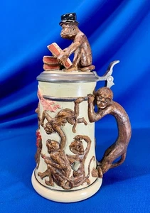 PROTEGIDO LEGALMENTE #1402 FIGURA .5 LITROS MONKEY'S LIDDED STEIN - Imagen 1 de 11