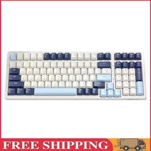 Drahtlose mechanische Tastatur BT5.0/2,4 GHz/Typ-C verkabelt (blauer, weißer, gr - Bild 1 von 11