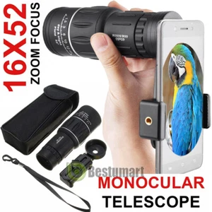 New Monocular De Alta HD Definición 16x52 De Largo Alcance Zoom Telescopio+Clip - Picture 1 of 24