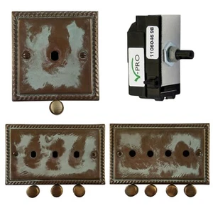 G&H Monarch Roped Verdigris Bronze Dimmer Plates & Modules LED Halogen Vpro Vcom - Picture 1 of 22
