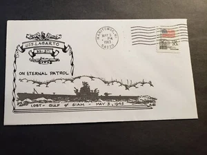 Submarine USS LAGARTO SS-371 Naval Cover 1983 ETERNAL PATROL Cachet MANITOWOC WI - Picture 1 of 2