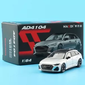 Modellino sportivo Masdi 1:64 argento RS6 Avant Wagon pressofuso auto da collezione - Foto 1 di 8