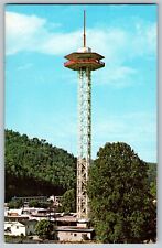 Gatlinburg, Tennessee TN - Space Needle - Observation Tower - Vintage Postcard