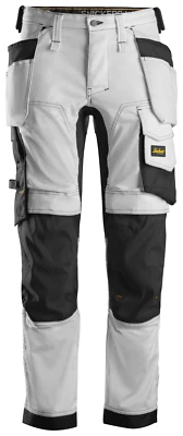 SNICKERS 6241 STRETCH WORK TROUSERS ALLROUNDWORK WITH HOLSTER POCKETS WHITE