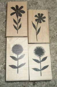 Flower Rubber Stamps -Sun Flower, Daisy - ImPressArt - Lot of 4 - Picture 1 of 1