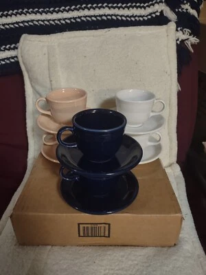 Fiestaware, Homer Laughlin, té, tazas de café platillo fiesta set taza lote de 6 Foto 1 de 4