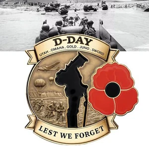 Limitierte Auflage D-Day 80th Anniversary Gedenkabzeichen, D-Day Gedenkabzeichen - Bild 1 von 9