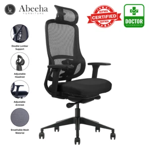Ergonomic Office Chair with Adjustable Lumbar Support, Mesh Back & Headrest - Picture 1 of 13