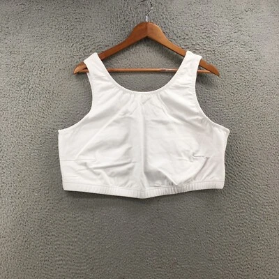 Juno Active Sports Bra Activewear Womens 4X Plus White Scoop Neck No Padding NEW - Image 1 of 4