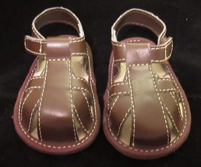 Recién Nacido Talla 2 Desteñido Gloria Marrón Bebé Sandalias Fácil Cierre Muñeca Renacida se adapta a 3-6 meses Foto 1 de 4