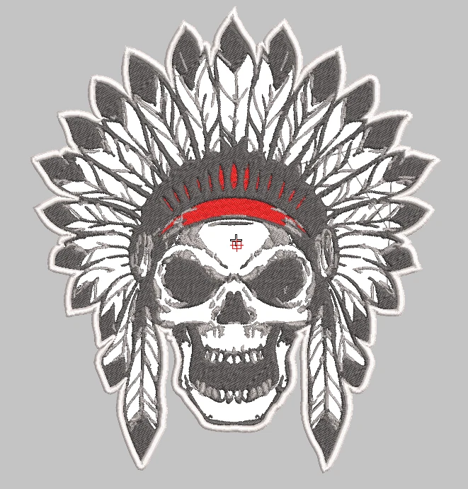 SKULL WARRIOR embroidery back patch 9 x 8.5 inches,    - Image 1 of 1