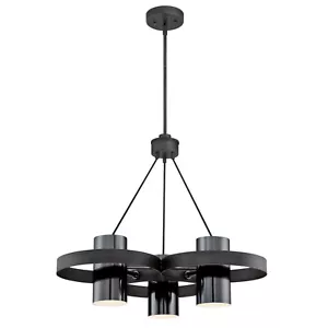 Height-Adjustable Chandelier E27 Socket Gun Metal Evita Ceiling Lamp Black - Picture 1 of 2