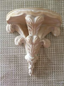 VINTAGE CHALK-WARE WALL SCONCE SHELF, ANTIQUE FINISH  - Picture 1 of 5