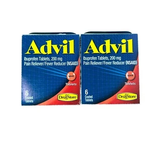 Advil Ibuprofen Tablets 200mg Pain Reliever/Fever Reducer 6 Coated Tablets - Picture 1 of 3