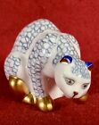 Vintage The Franklin Mint Curio Cabinet Cat Figurine Herend Style 1988 Nice