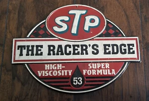 STP The Racer's Edge Embossed Tin Metal Sign - Motor Oil Treatment - Retro - Picture 1 of 3