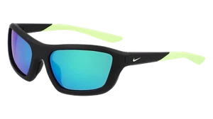 NIKE NIKE BRAZER M FV2401 010 BLACK / GREEN MIRROR 54/17CHILD Sunglasses - Picture 1 of 3
