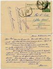 KARTKA POCZTOWA PAPETERIA INDIA POONA do FRANCJI 1944 KORONA PRZESZŁA HS II WOJNA ŚWIATOWA OCENZUROWANA 