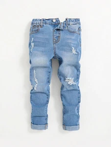 Jean Rasgado Pantalones Azules Mezclilla Para Niños Elegantes Vaqueros Pantalón - Picture 1 of 10