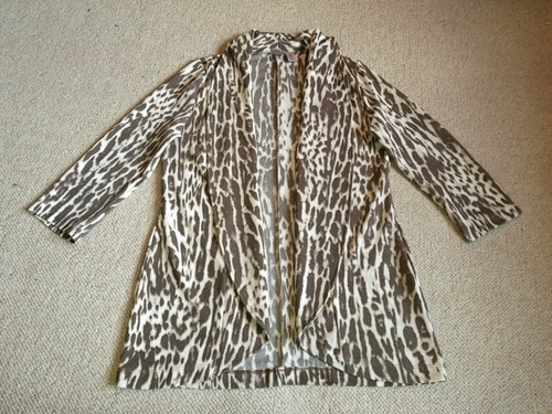VETEMENTS Giacca donna CHICO'S EASYWEAR marrone stampa animalier maglia aperta Mob Wife 3 4 0(4 6)
