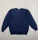 Vintage Champion Blank Sweatshirt Navy Size Large