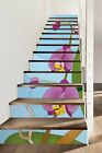 3D Purple Flower 1209NA Stair Risers Decoration Photo Mural Vinyl Wallpaper Fay