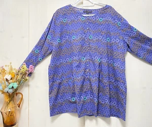 Damen Gudrun Sjoden Bluse geblümt mehrfarbig Übergröße 2XL leichter Vintage Style - Bild 1 von 9