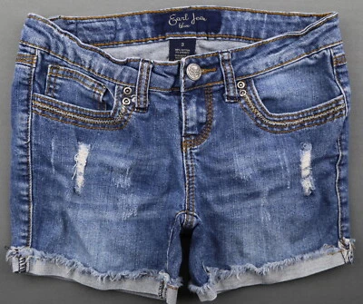 Shorts feminino Earl Jean cintura baixa algemado ponto grosso desgastado tamanho 3 (28x3) - Imagem 1 de 4