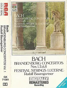 FESTIVAL STRINGS LUCERNE RUDOLF BAUMGARTNER BACH BRANDENBURG 1 2 & 6 CASSETTE - Picture 1 of 8