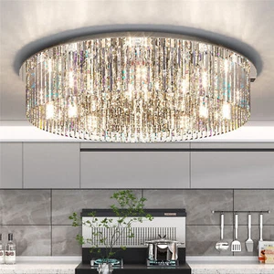 3Color Lights Crystal Chandelier Lighting Fixture forBedroom Hallway Bar Kitchen - Picture 1 of 44