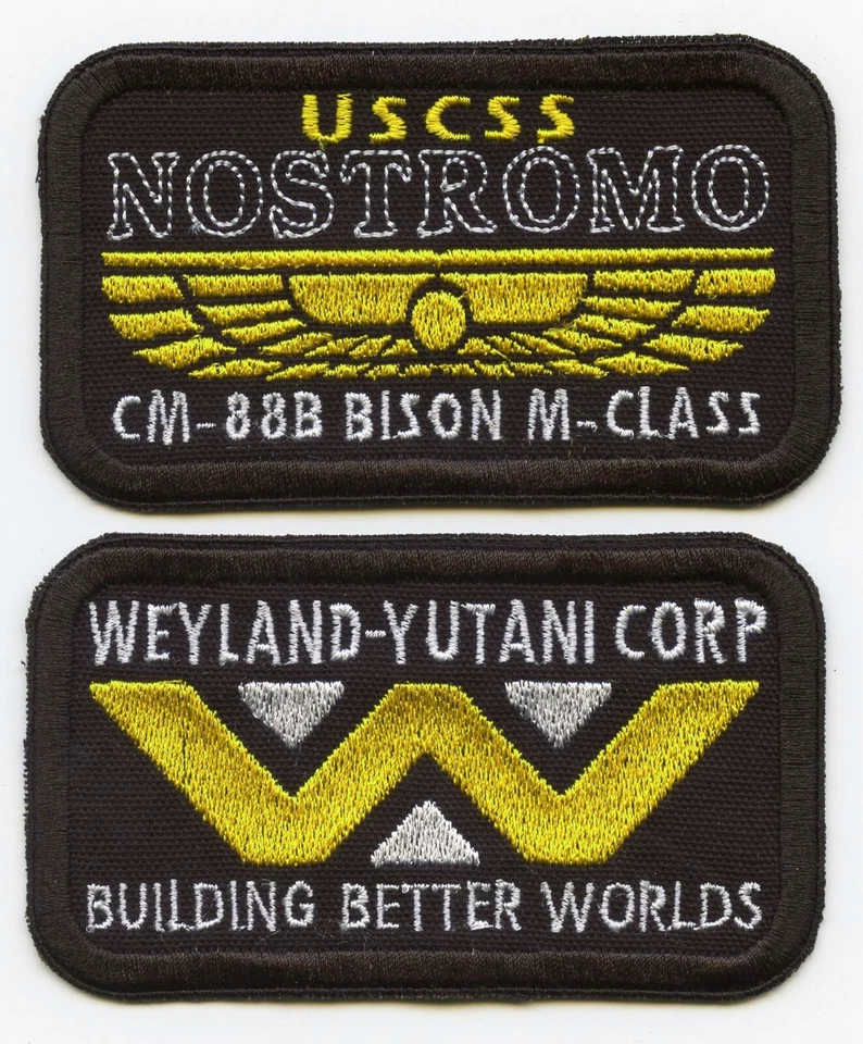 ALIEN - 2 Patch Set #1 - 11x6.5cm - NEW - Nostromo Weyland-Yutani - Cosplay etc! - Image 1 of 1