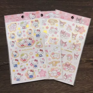 Juego de 3 pegatinas de sello Sanrio SAKURA 2025 Hello Kitty Cinnamoroll Kuromi Mymelody - Imagen 1 de 11