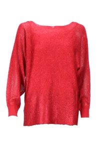 Alfani Nuovo Rosso Metallizzato Dolman-Sleeve Paillettes Maglione M - Foto 1 di 3