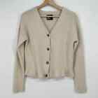 Oak + Fort Black Label 100% Cashmere Cardigan Sweater XS Beige V neck Button