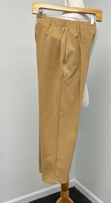 Pantalone Wendy Trendy Capri marrone misto cotone vita 28" cucitura interna 24,5" - Immagine 1 di 4