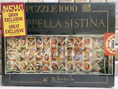 Michelangelo Sistine Chapel 1000 Piece Jigsaw Puzzle Educa #7.756 Sealed - Image 1 of 3