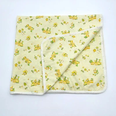 Vintage Carter's Receiving Baby Blanket Trains Toys Cotton Yellow Green White - Image 1 of 4