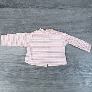 American Girl Doll Ski Trip Outfit Soft Turtleneck Top Gray Pink Cream Shirt - Picture 1 of 9