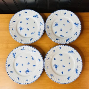 4 Vista Alegre Portugal Fantasia 7“ Salad Dessert Plate Blue White Flowers Birds - Picture 1 of 7