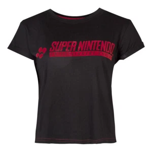 Nintendo Snes Logo Cropped T Shirt Womens - Picture 1 of 3