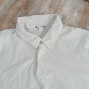 James Perse Polo Shirt Mens L Size 3 Short Sleeve Standard cotton white - Picture 1 of 8