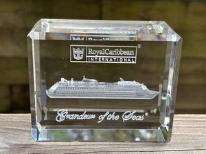 ROYAL CARIBBEAN Grandeur of the Seas nave blocco di cristallo con scatola incisione laser 3D - Foto 1 di 23