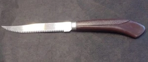 Vintage Quikut Steak Knife 1 Knife Plastic Brown Handle Stainless Blade TRS Used - Picture 1 of 3