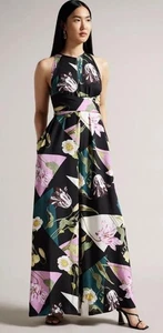 Ted Baker MAUDEE FLORAL PRINTED HALTER NECK JUMPSUIT SIZE EUR (4) US (14) - Picture 1 of 10