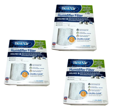 Lot Of 3 BestAir H65 Humidifier Wick Filter For Holmes models 8.2"x 2.7"x 10" Foto 1 de 2