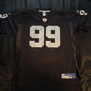 Warren Sapp #99 Oakland Raiders Football Reebok Black Jersey Size L - Picture 1 of 5