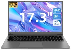 SGIN 17.3" FHD Laptop Notebook-Intel J4105 Up to 2.5 GHz 128GB memory 4GB RAM - Picture 1 of 9