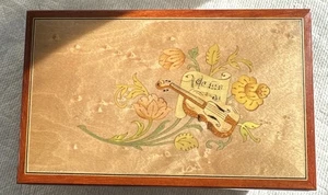 Vintage italienische Sorrent Intarsien Spieluhr Schmuckschatulle spielt "Torna a Surriento" - Bild 1 von 4