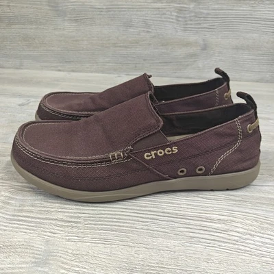 Crocs Walu Para hombres Marrón Informal Zapatos Sin Cordones Mocasines Talla 11 Lona Foto 1 de 4