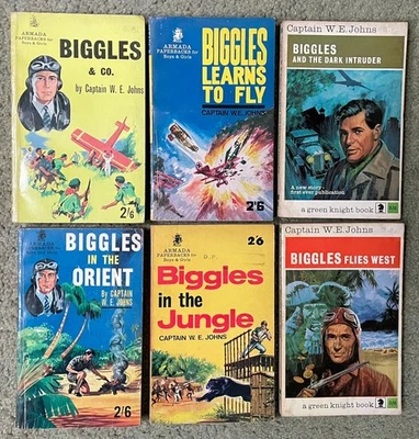6 Biggles books - Captain W.E. Johns - 1960s paperbacks - free pp - Image 1 of 2